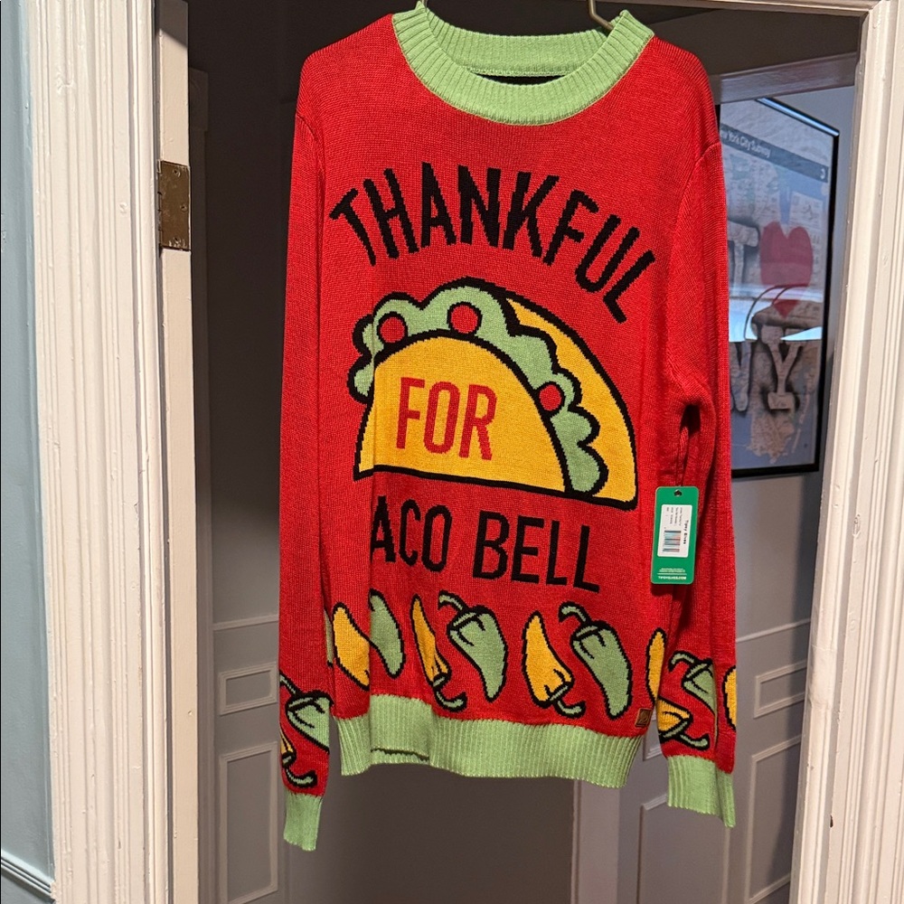 Tipsy Elves Red and Green Taco Bell Sweater